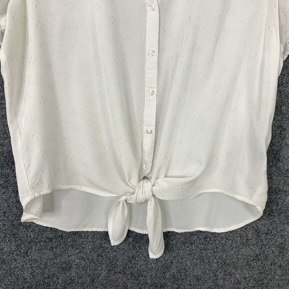 Harve’ Benard Button Up Blouse Women XL Tie Front Hi-low Hem - Picture 4 of 9